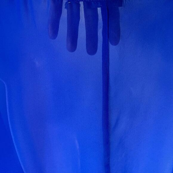 Chiffon Crochet Swimsuit Pullover Cover Up Womens S-M Blue White Beachy Vacation - Picture 9 of 15